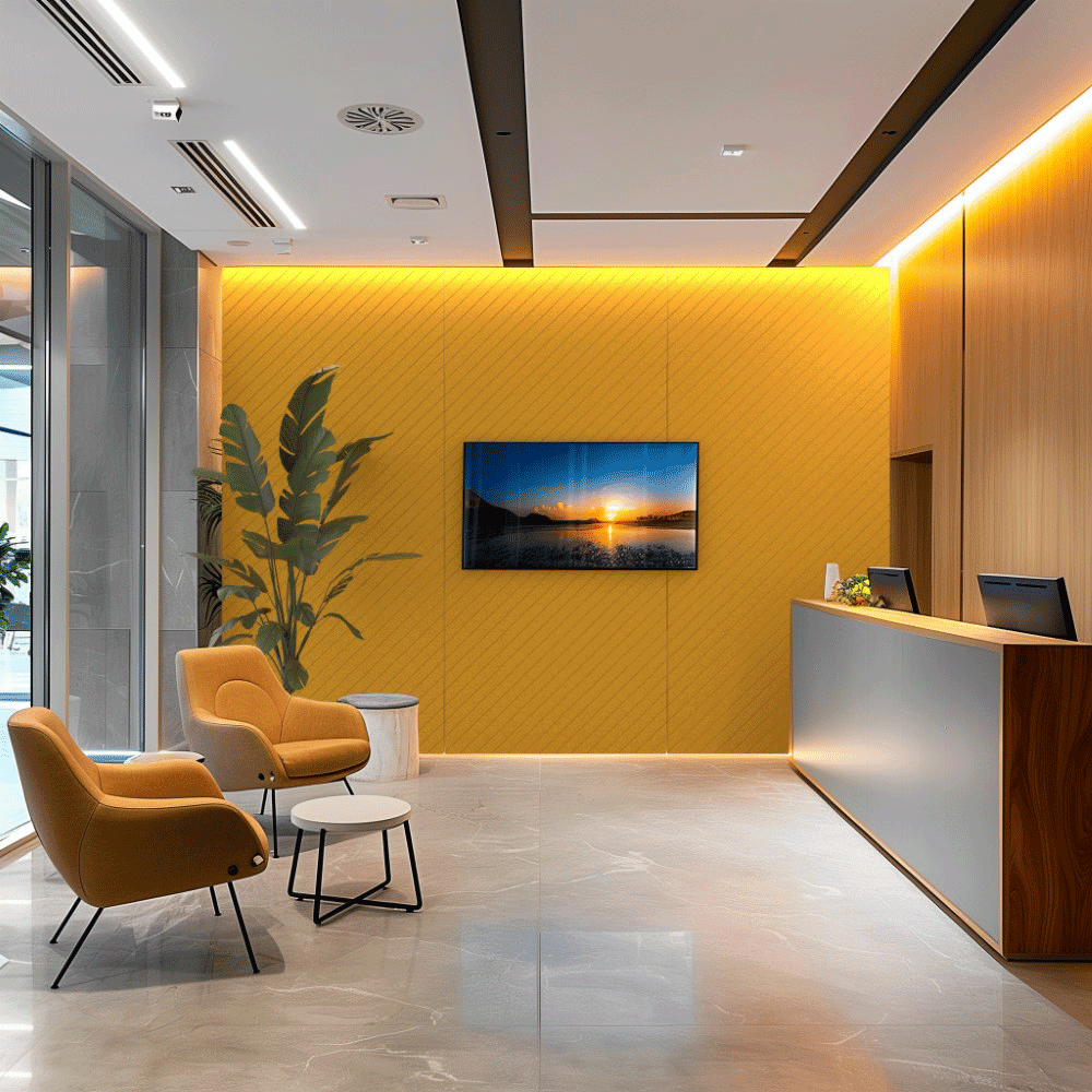 Reception-1---PET-Groove-Panel---Diagonal-Right